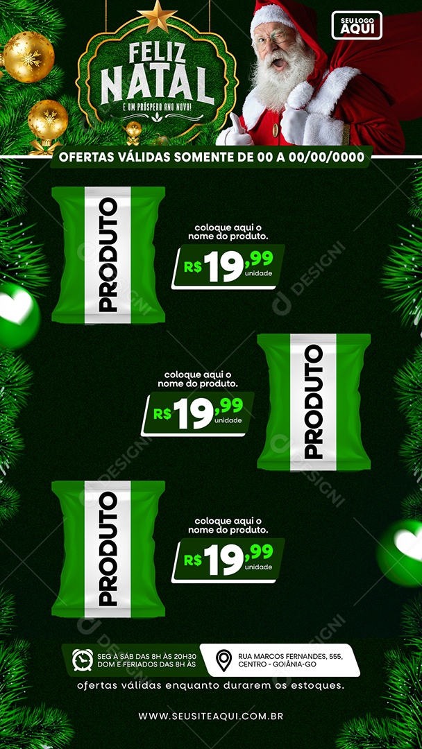 Story Supermercado Feliz Natal E Um Próspero Ano Novo Produto Ofertas Social Media PSD Editável