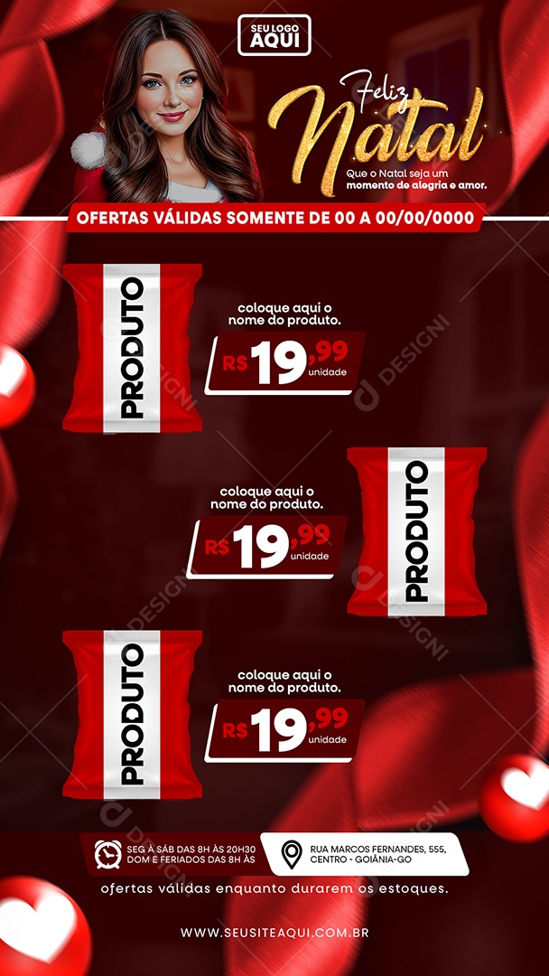 Story Feliz Natal Ofertas Produto Social Media PSD Editável