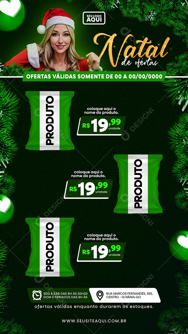 Story Natal de ofertas Supermercado produto Social Media PSD Editável