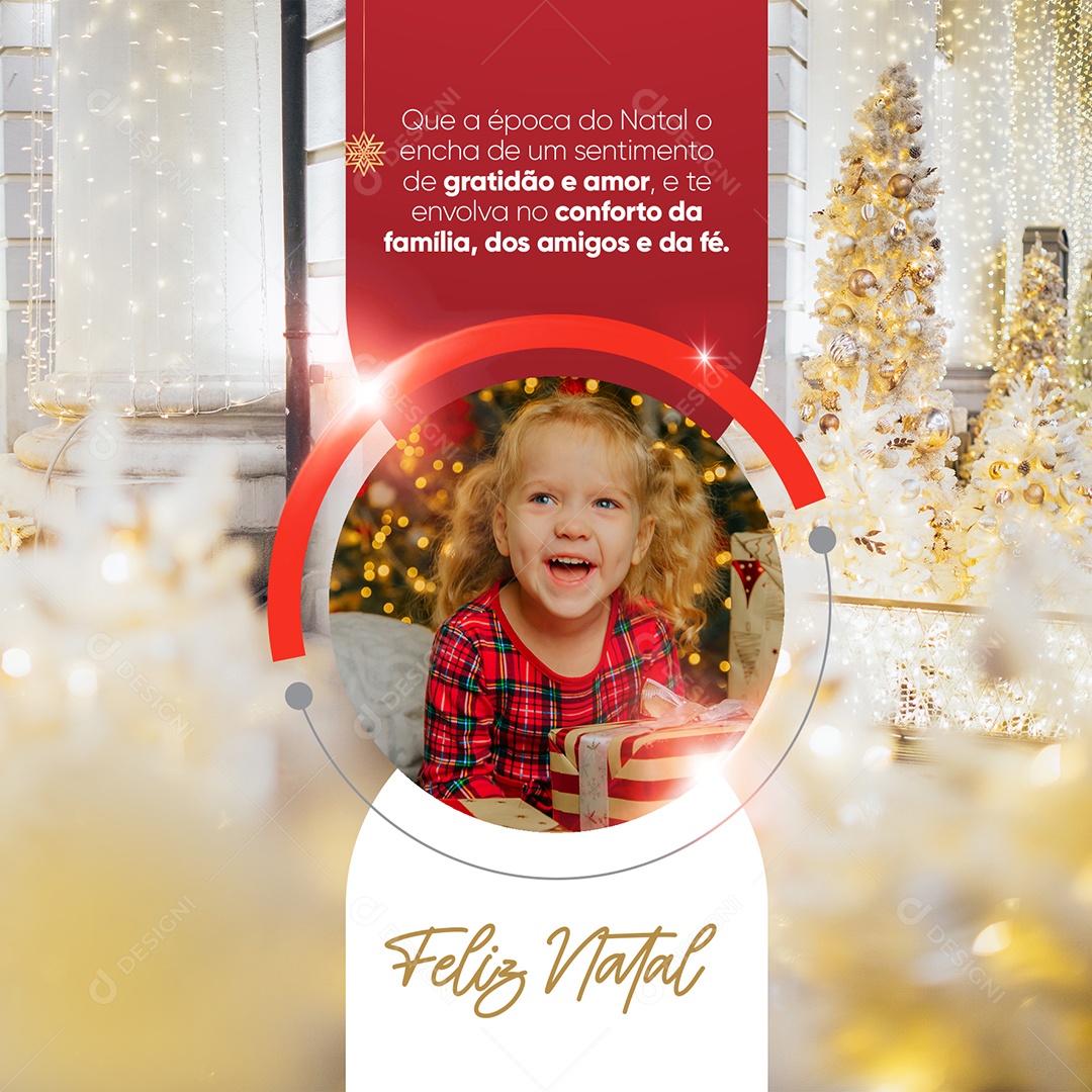 Social Media Feliz Natal Gratidão e Amor PSD Editável