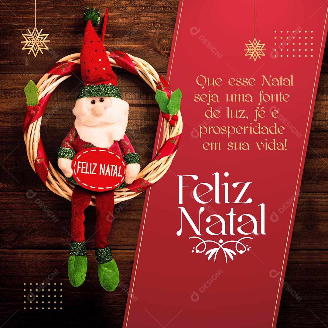 Social Media Feliz Natal Fé e Prosperidade PSD Editável
