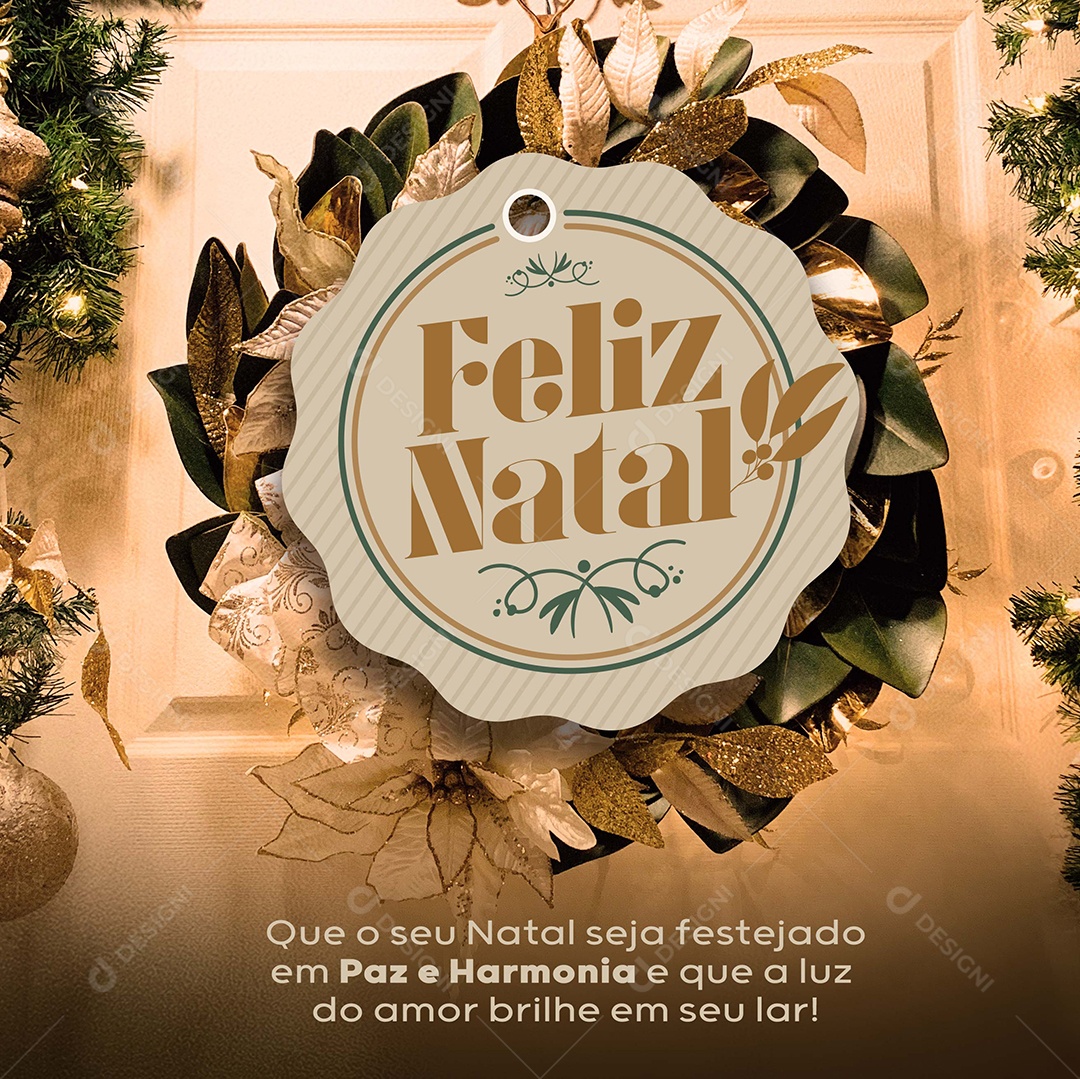 Feliz Natal Paz e Amor Social Media PSD Editável
