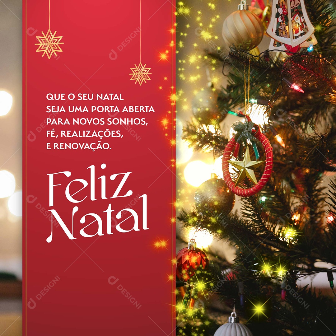 Fé Realizações e Renovação Feliz Natal Social Media PSD Editável