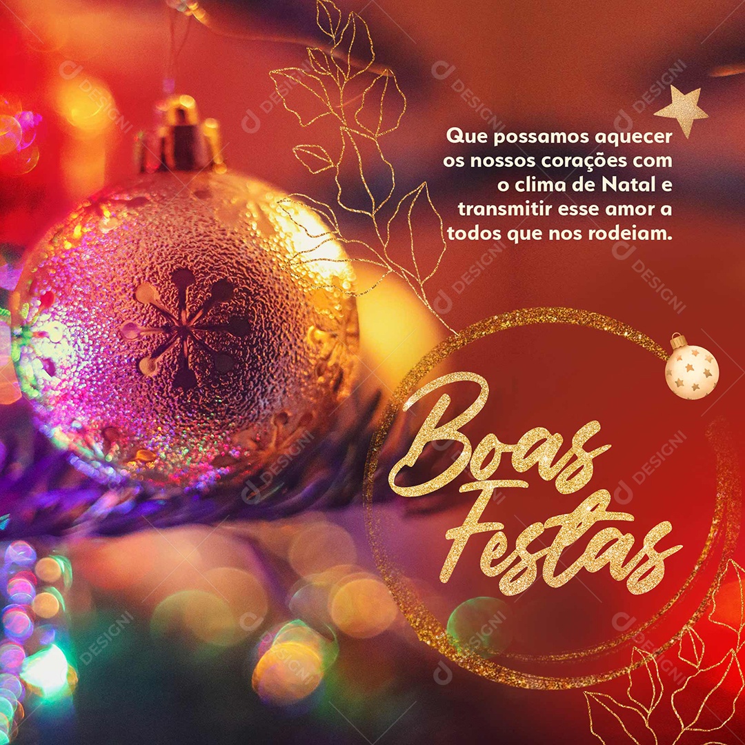 Social Media Amor a todos Boas Festas PSD Editável