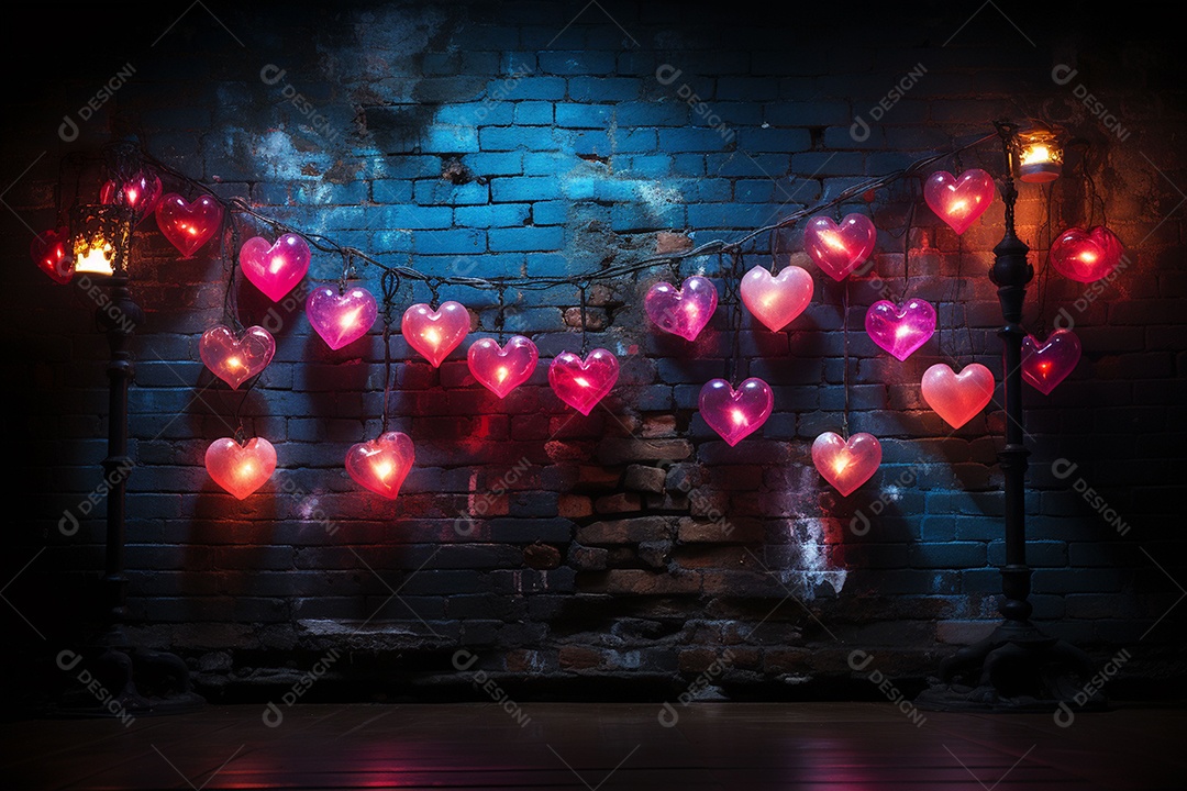 Luzes românticas com tema de celebração