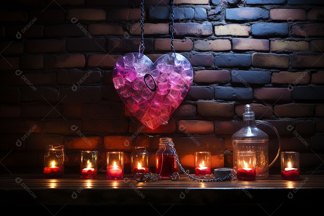 Luzes românticas com tema de celebração