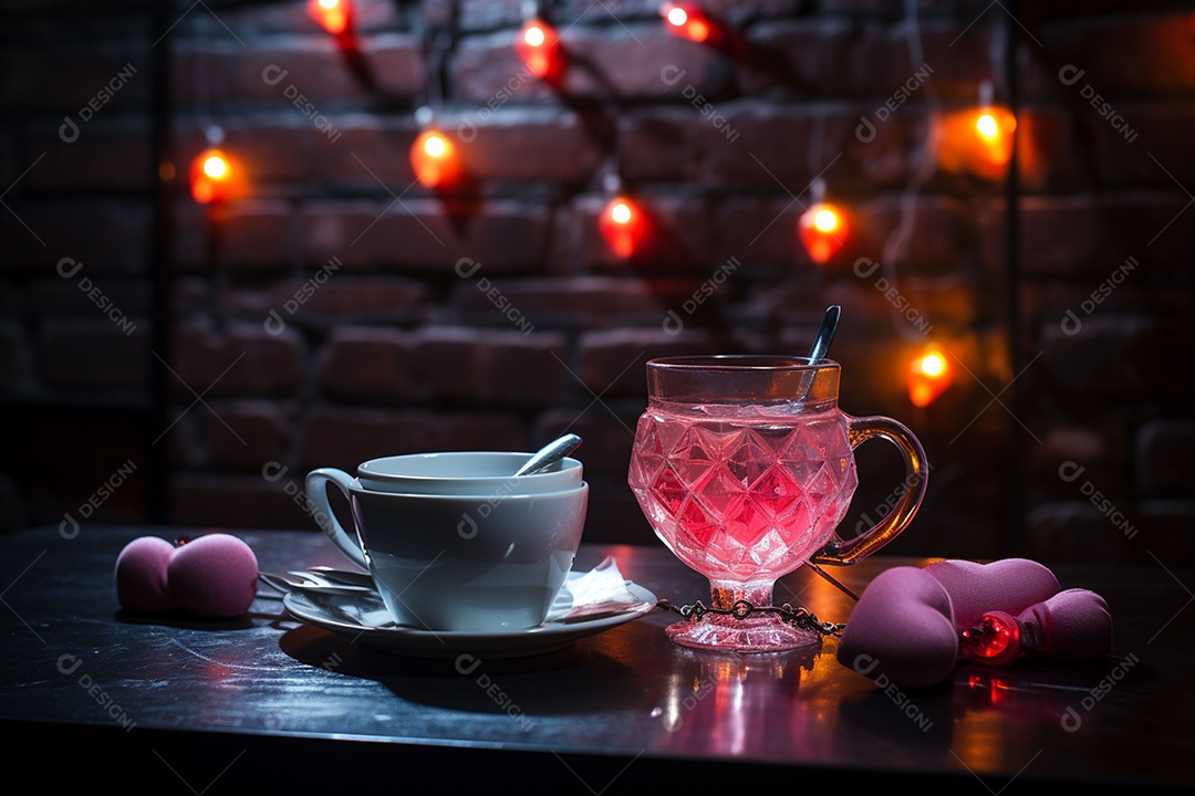 Luzes românticas com tema de celebração