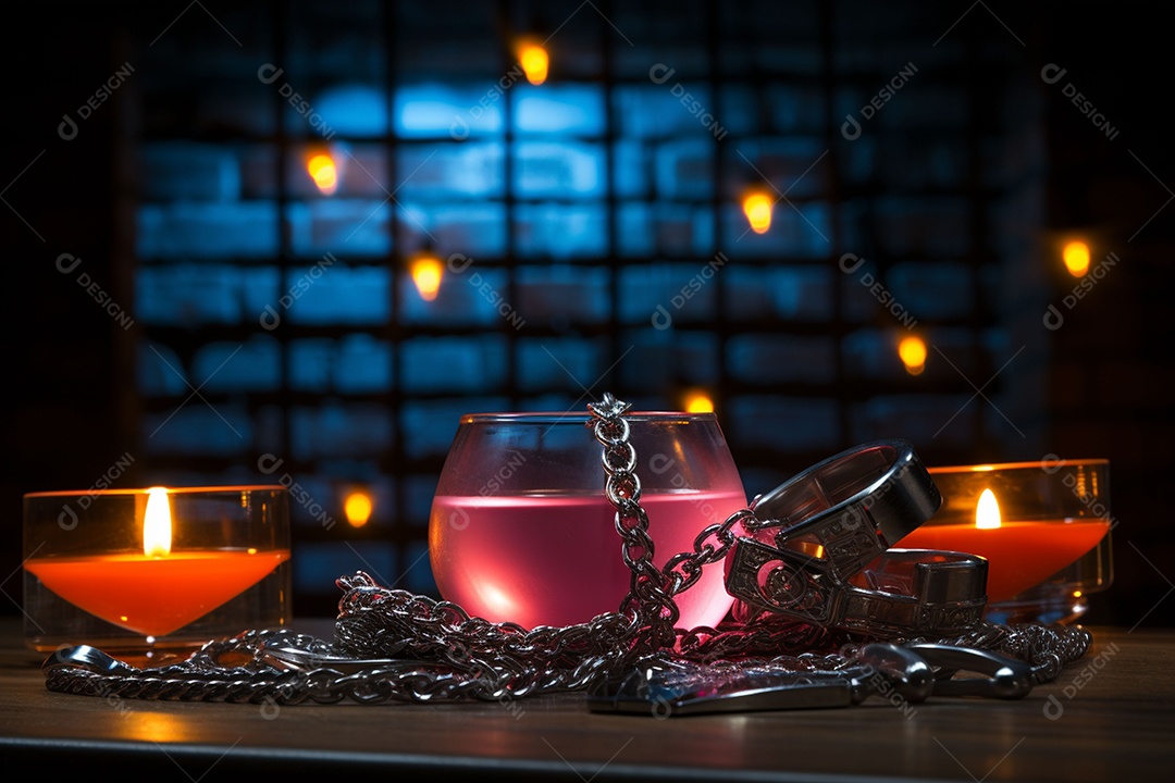 Luzes românticas com tema de celebração