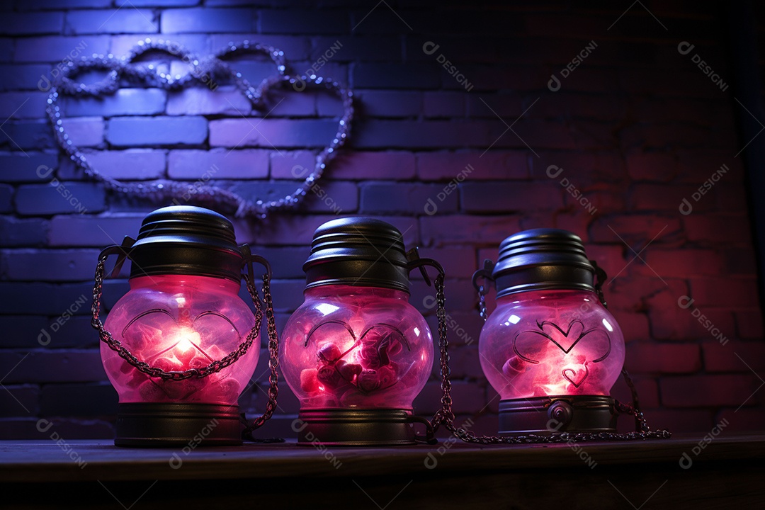 Luzes românticas com tema de celebração