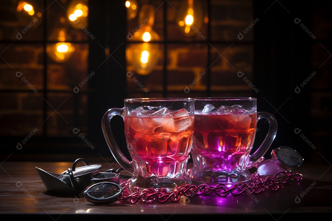 Luzes românticas com tema de celebração