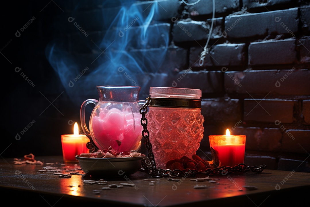 Luzes românticas com tema de celebração