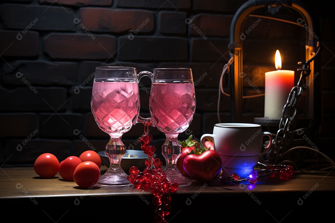 Luzes românticas com tema de celebração