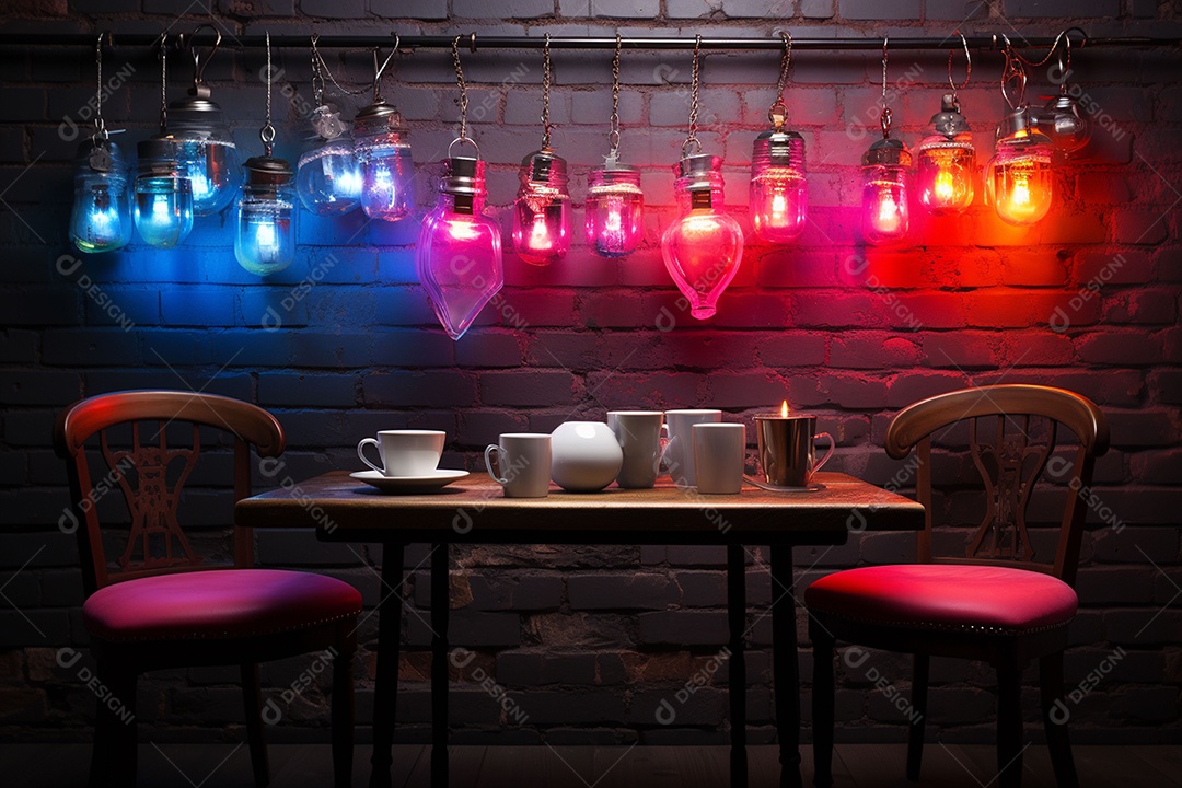 Luzes românticas com tema de celebração