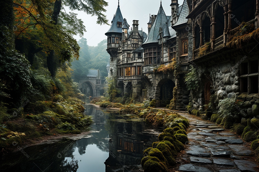 HD foto realista de castelo minimalistico