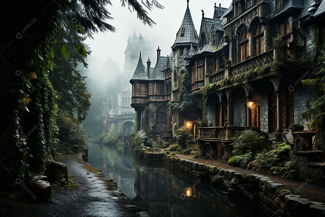 HD foto realista de castelo minimalistico