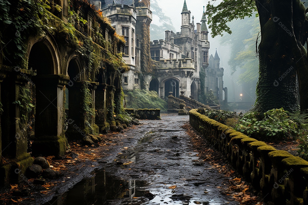 HD foto realista de castelo minimalistico