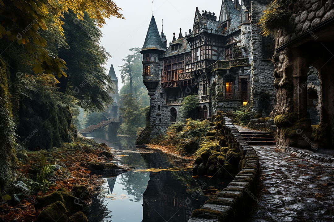 HD foto realista de castelo minimalistico