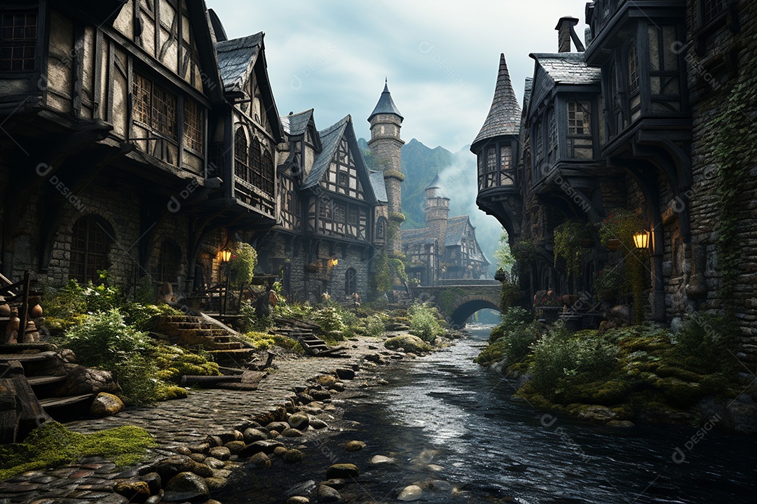 HD foto realista de castelo minimalistico