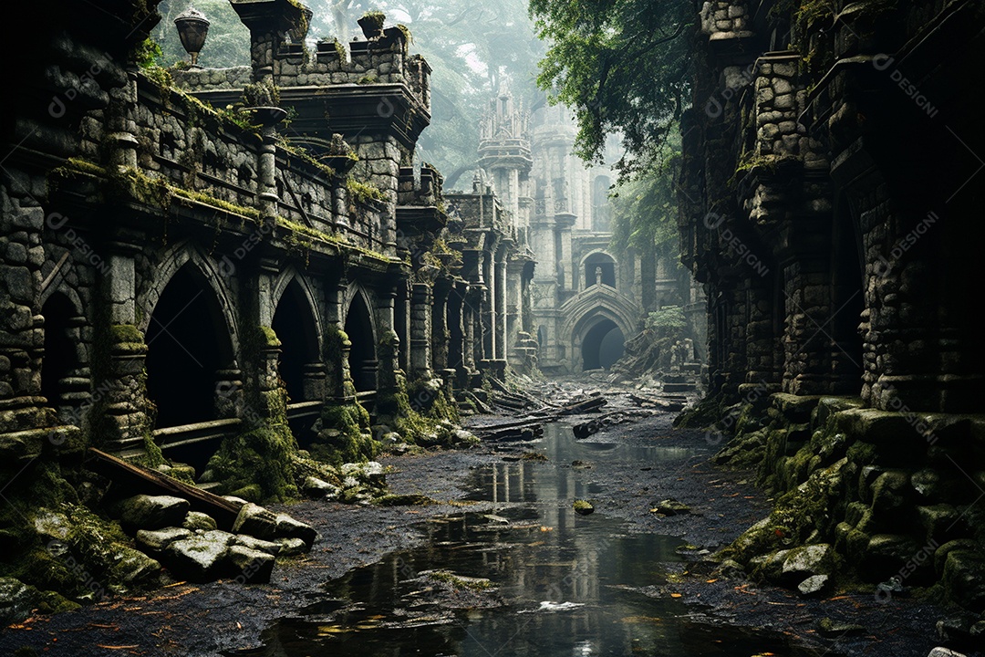 HD foto realista de castelo minimalistico