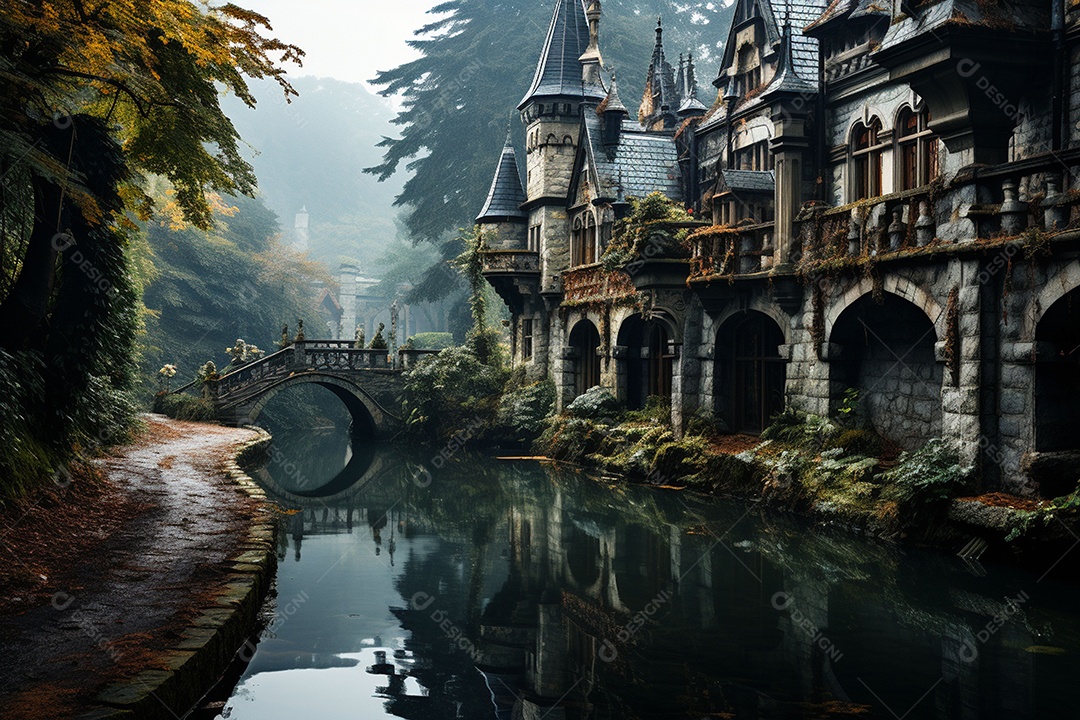 HD foto realista de castelo minimalistico