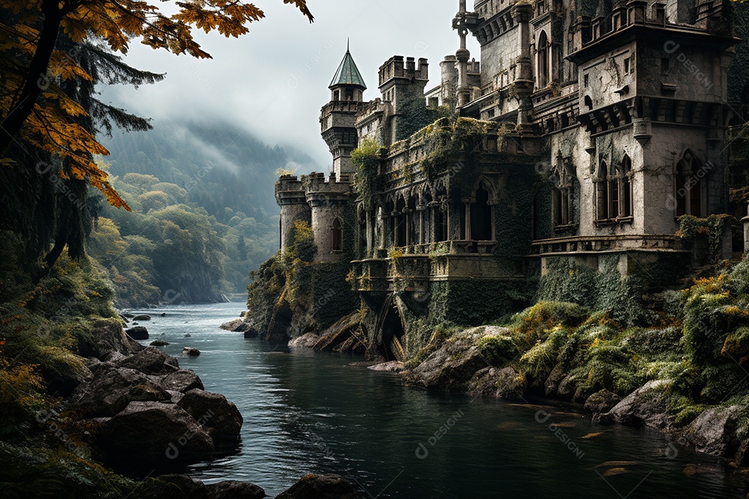 HD foto realista de castelo minimalistico