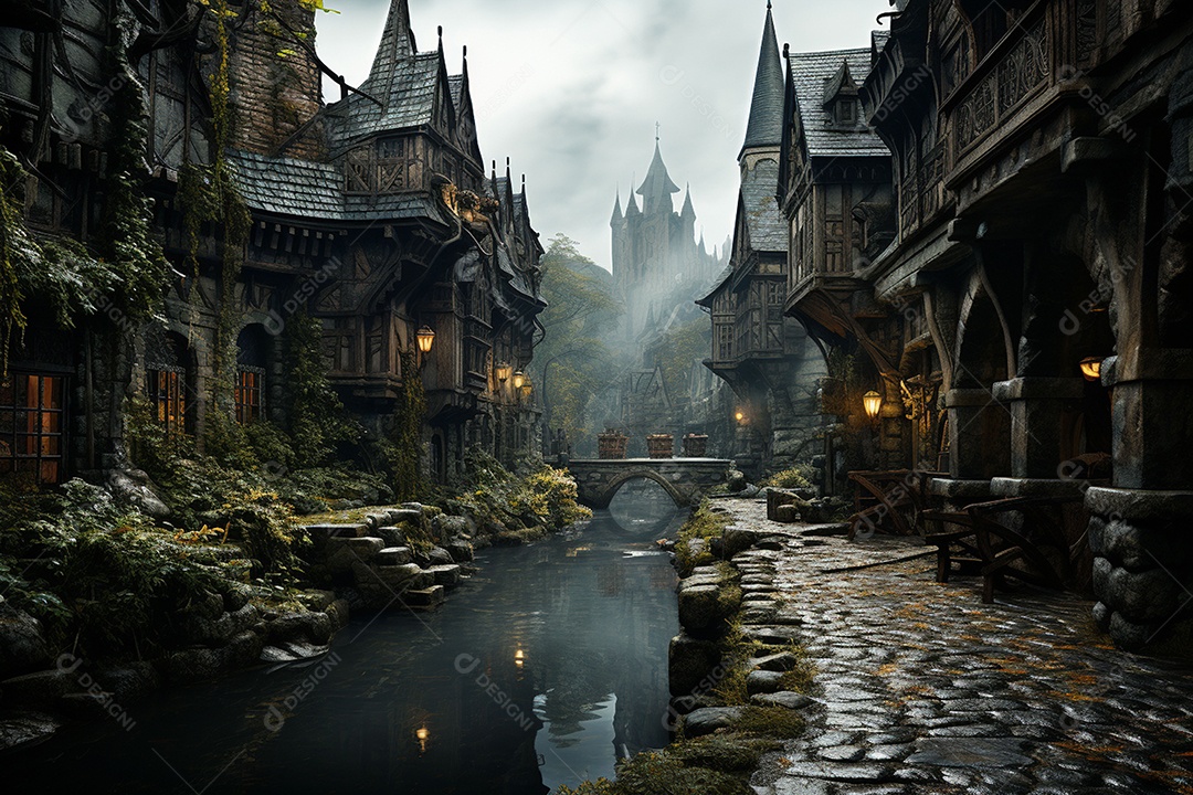 HD foto realista de castelo minimalistico