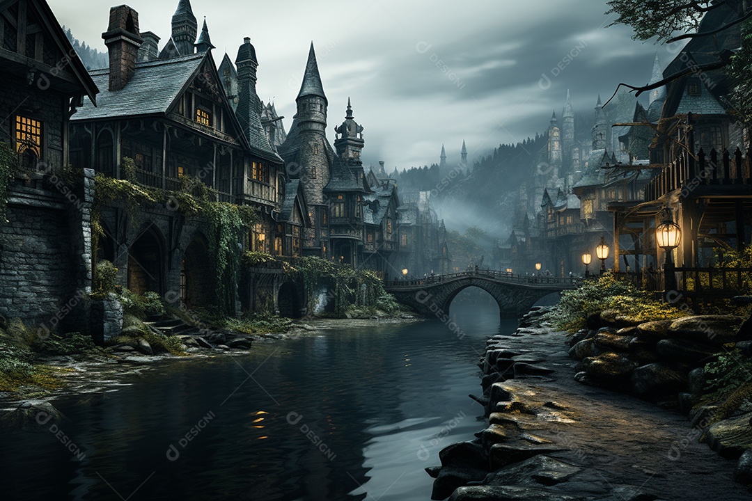 HD foto realista de castelo minimalistico