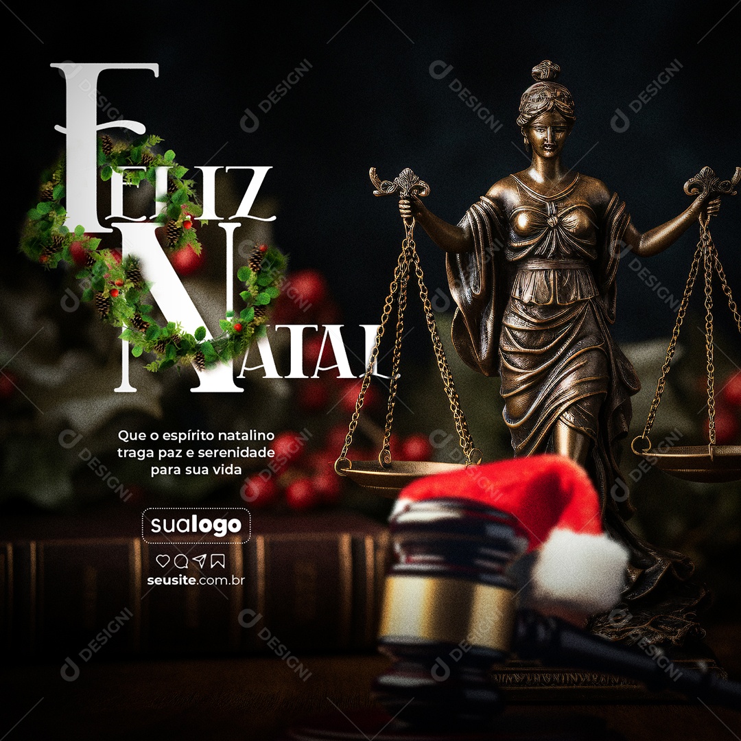 Advocacia Feliz Natal Que o Espírito Natalino Traga Paz e Serenidade para sua Vida Social Media PSD Editável