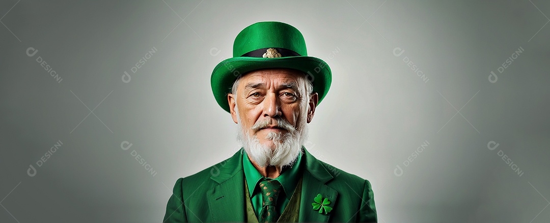 Fundo de são patrício leprechaun com chapéu isolado em fundo branco