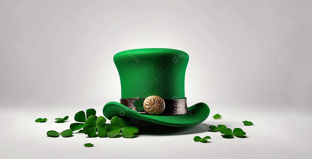 Fundo de são patrício leprechaun com chapéu isolado em fundo branco