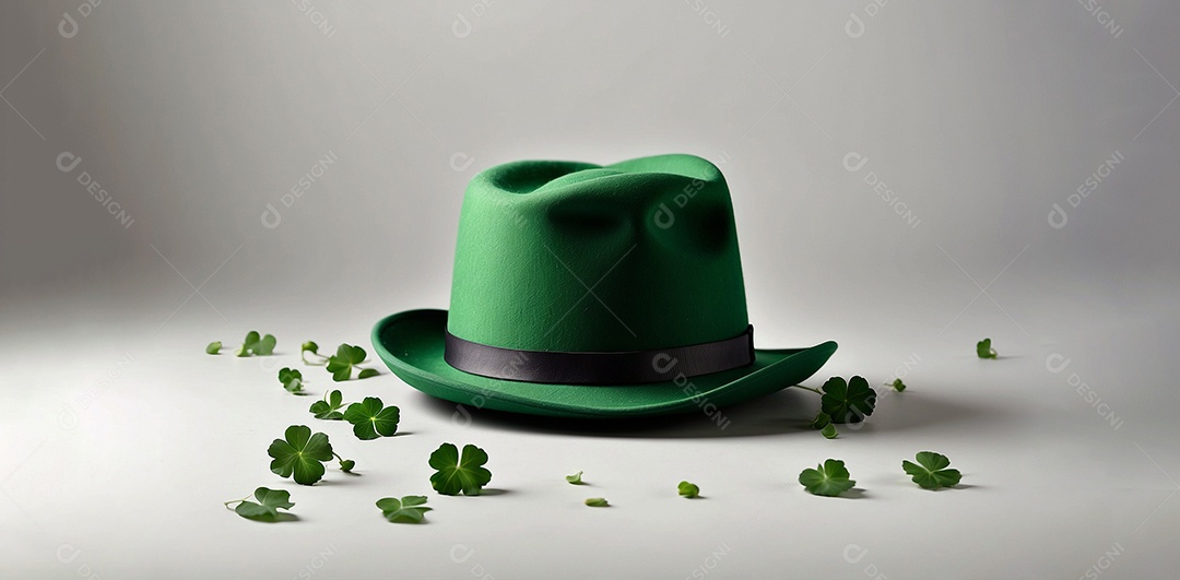 Fundo de são patrício leprechaun com chapéu isolado em fundo branco