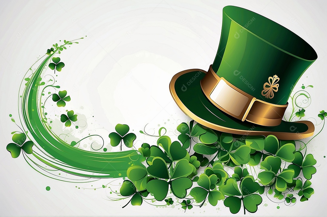 Fundo de são patrício leprechaun com chapéu isolado em fundo branco