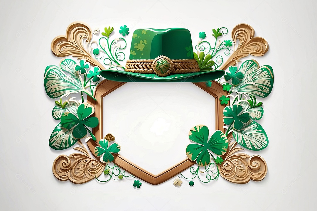 Fundo de são patrício leprechaun com chapéu isolado em fundo branco