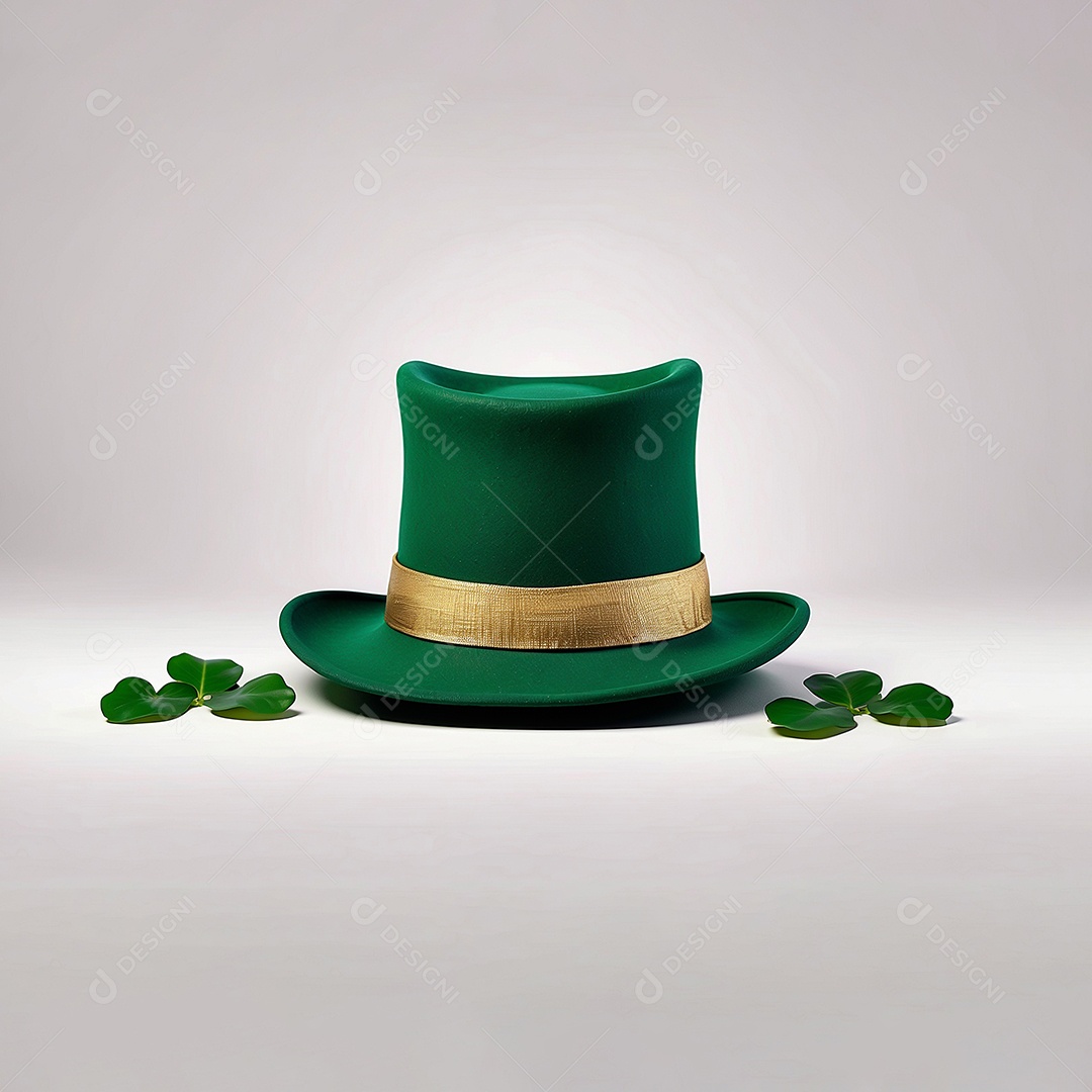 Fundo de são patrício leprechaun com chapéu isolado em fundo branco