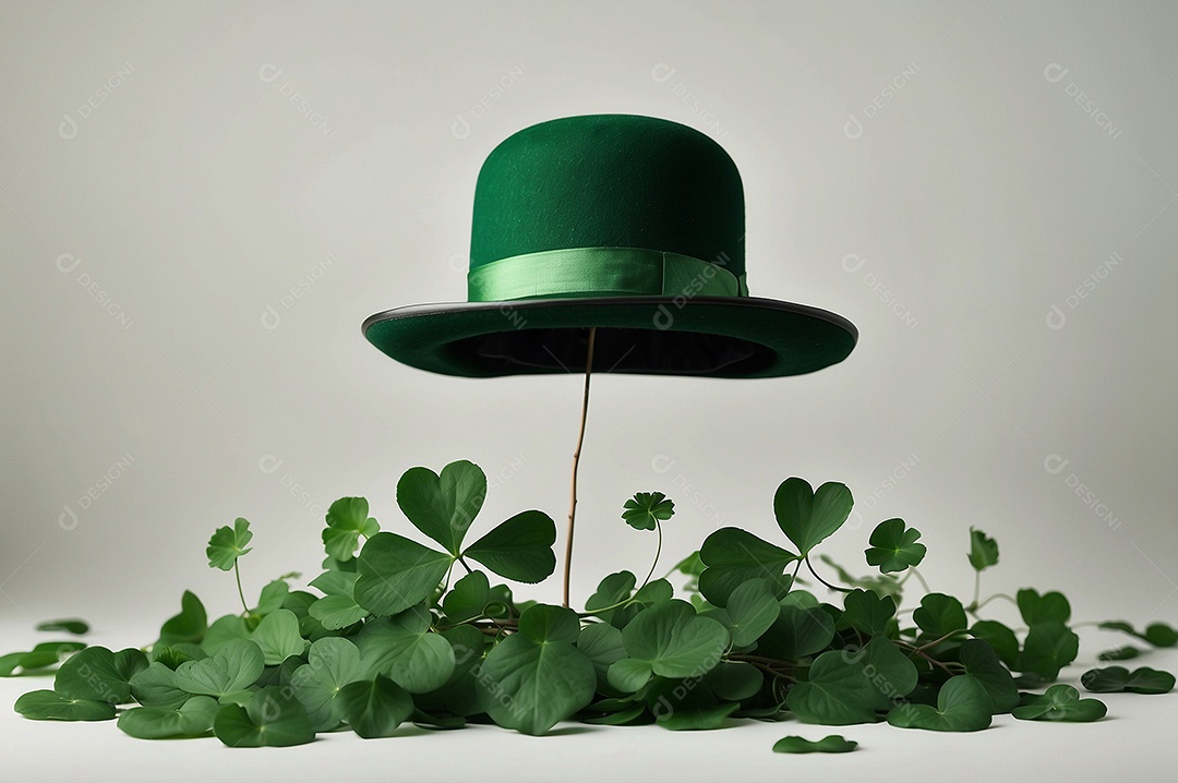 Fundo de são patrício leprechaun com chapéu isolado em fundo branco