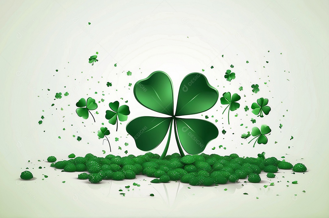 Fundo de são patrício leprechaun com trevo isolado em fundo branco