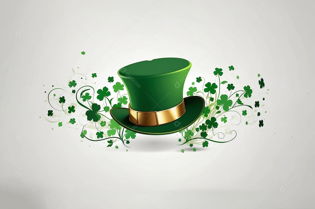 Fundo de são patrício leprechaun com chapéu isolado em fundo branco