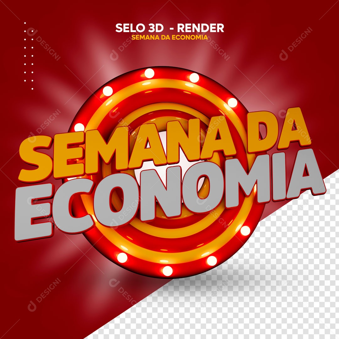 Selo 3D Semana Da Economia Para Composição PSD