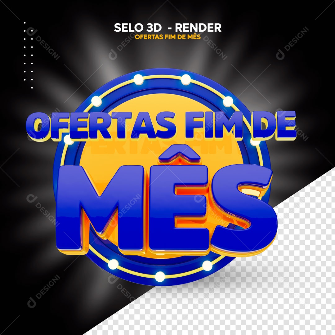 Ofertas Fim De Mês Selo 3D Para Composição PSD