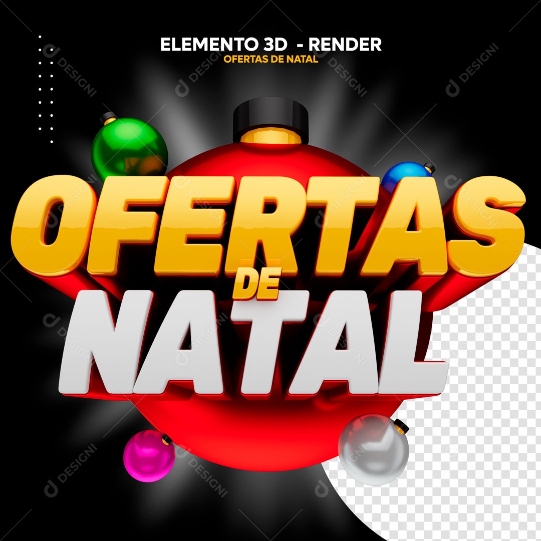 Christmas Offers 3D Stamp For PSD Composition