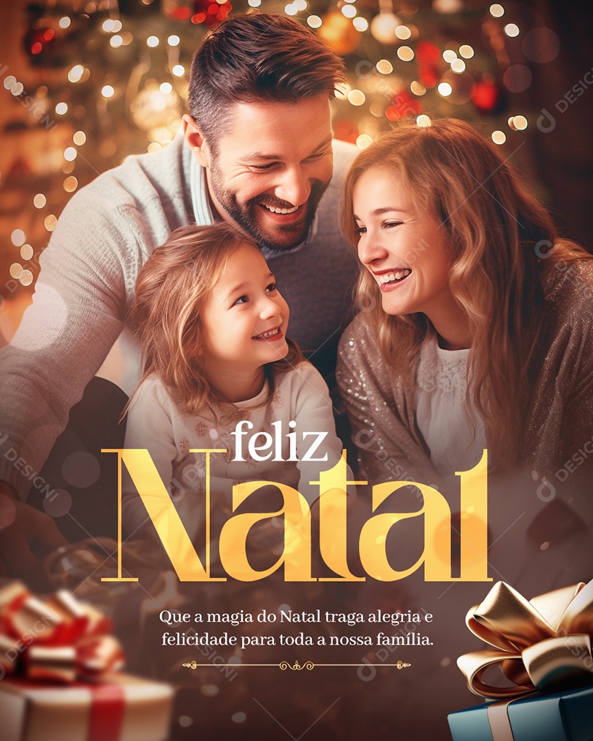 Social Media Feliz Natal Traga Alegria e Felicidade PSD Editável