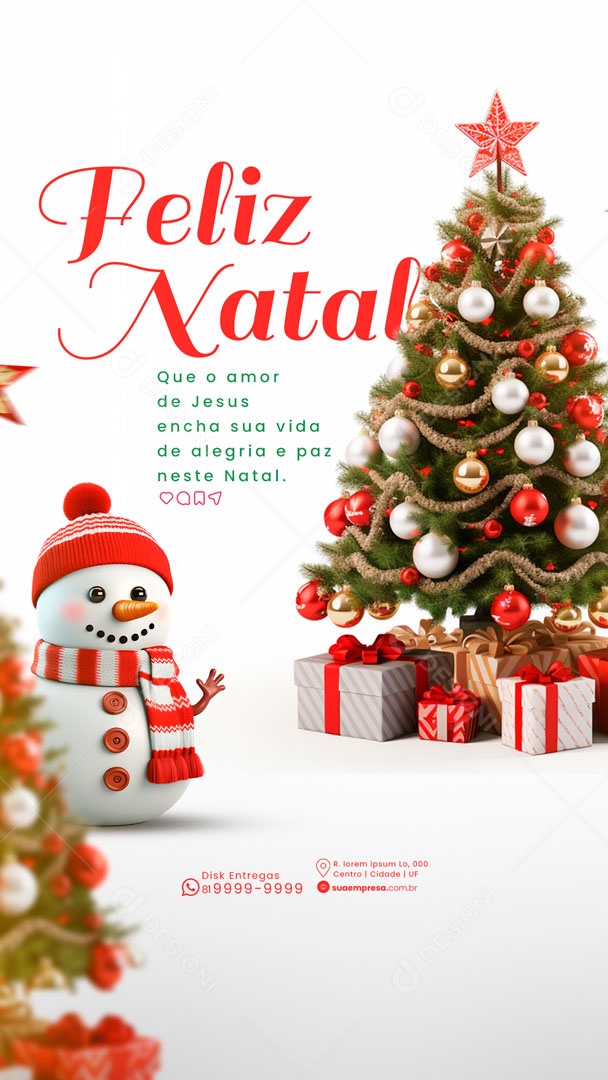 Story Alegria e Paz Feliz Natal Social Media PSD Editável