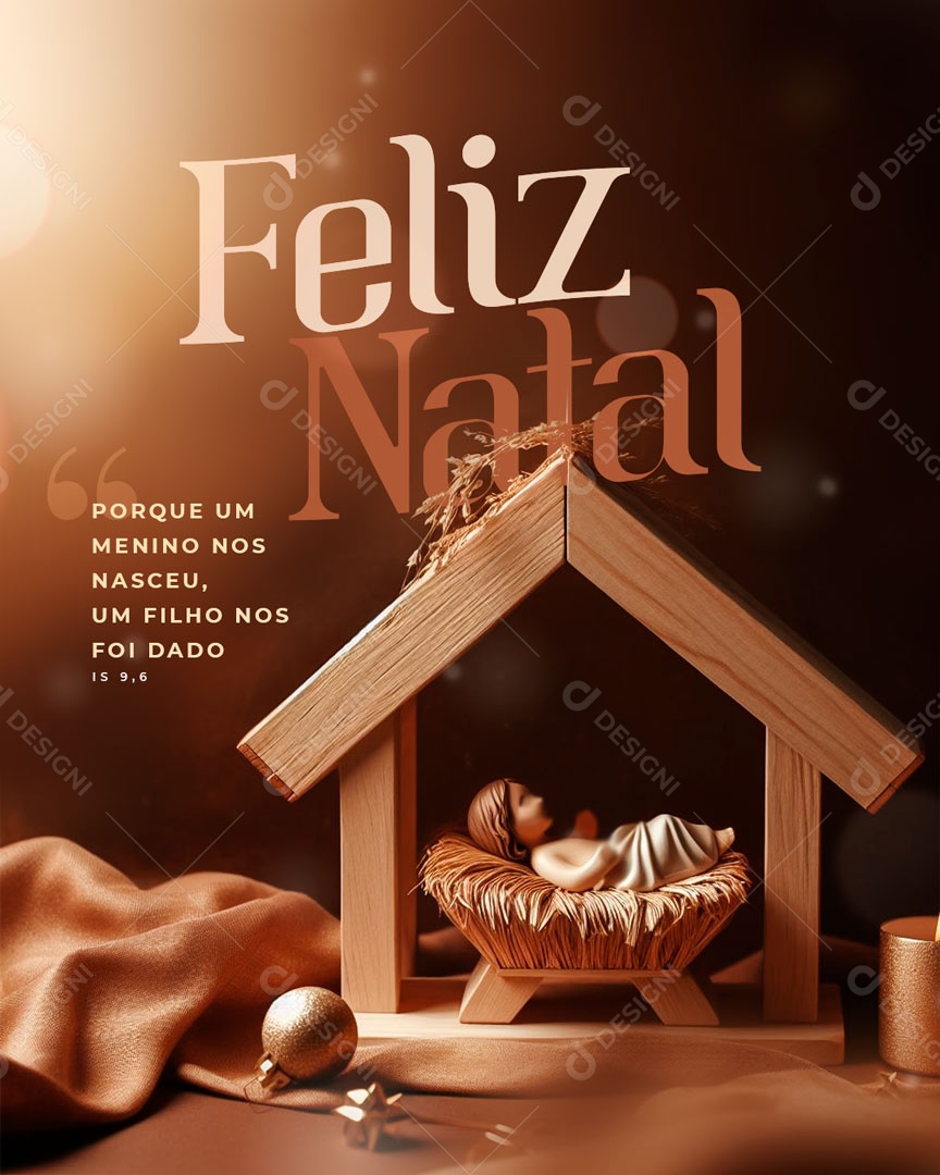 Social Media Um Filho Nos Foi Dado Feliz Natal PSD Editável