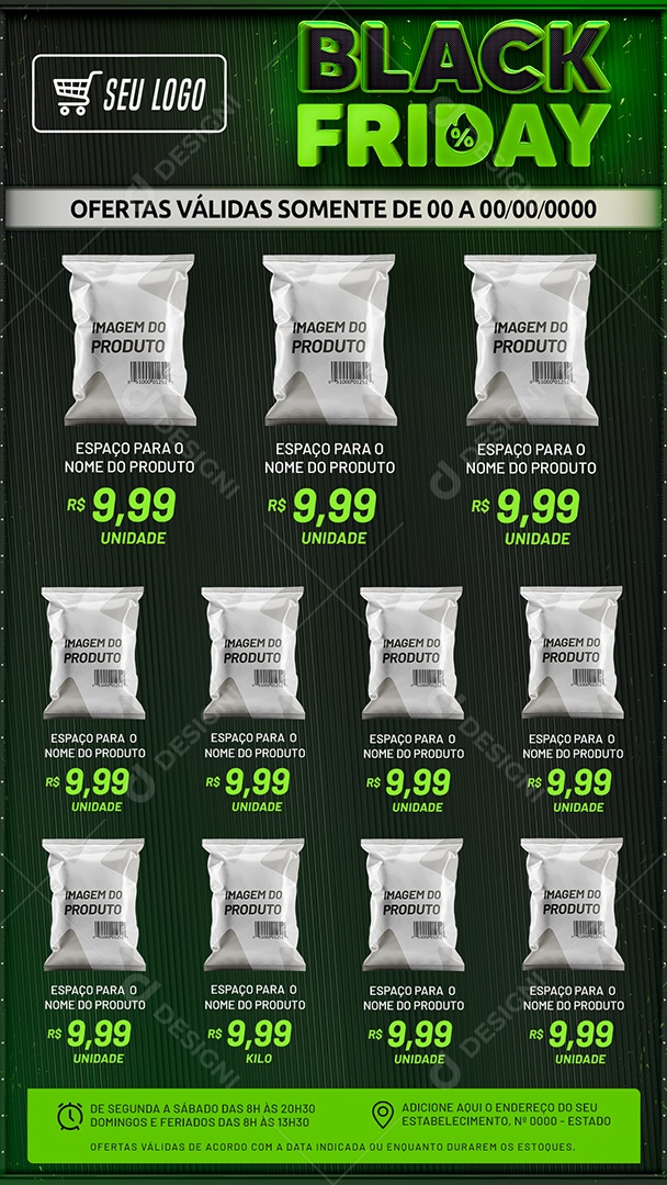 Social Media Story Encarte Black Friday Ofertas PSD Editável