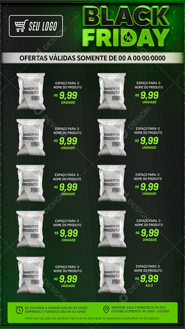 Social Media Story Encarte Black Friday Ofertas PSD Editável