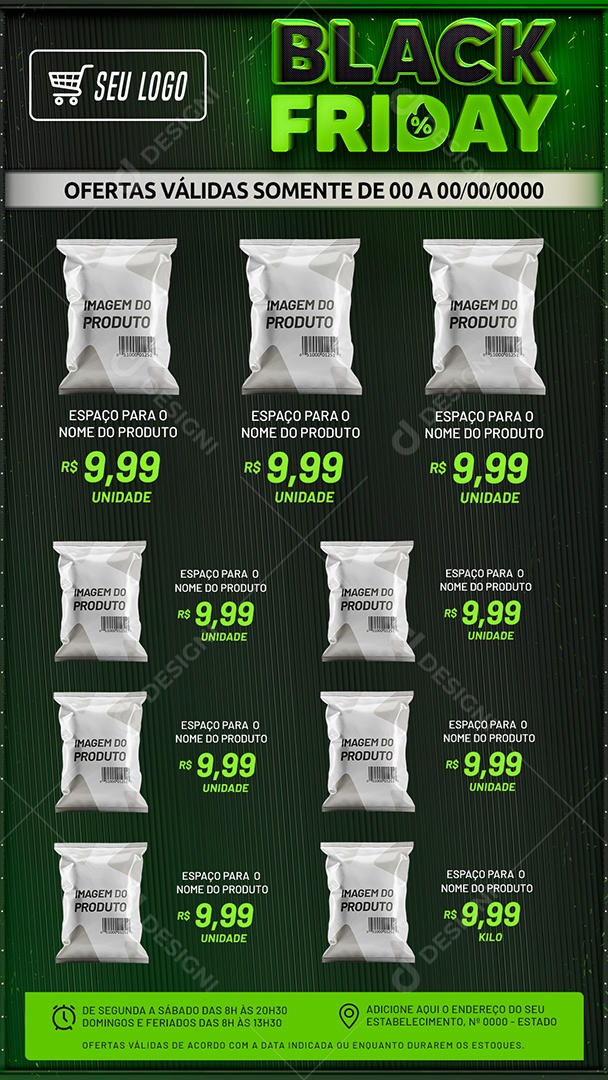 Social Media Story Encarte Black Friday Ofertas PSD Editável
