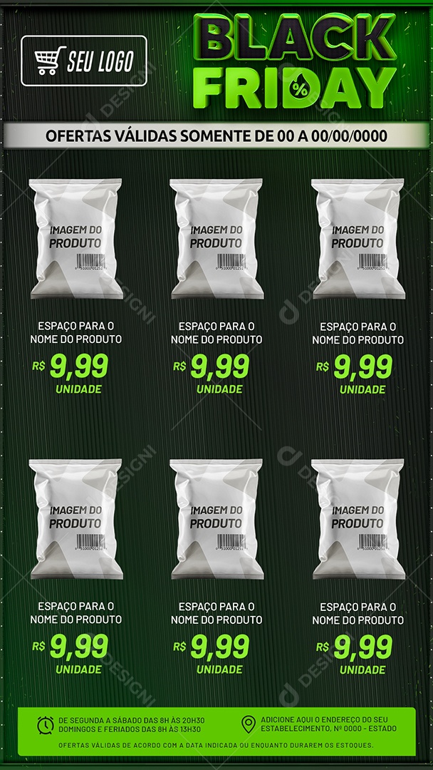Social Media Story Encarte Black Friday Ofertas PSD Editável