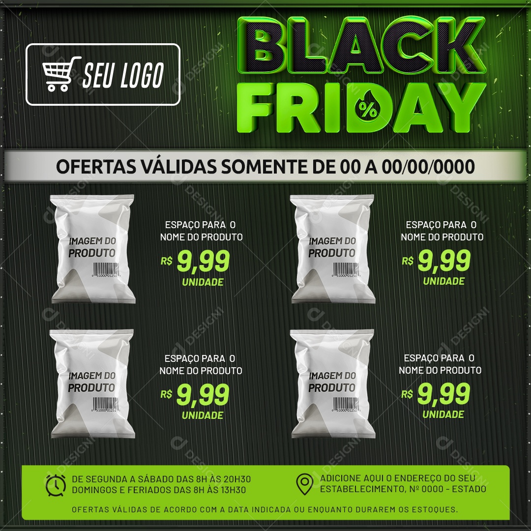 Social Media Encarte Black Friday Ofertas PSD Editável