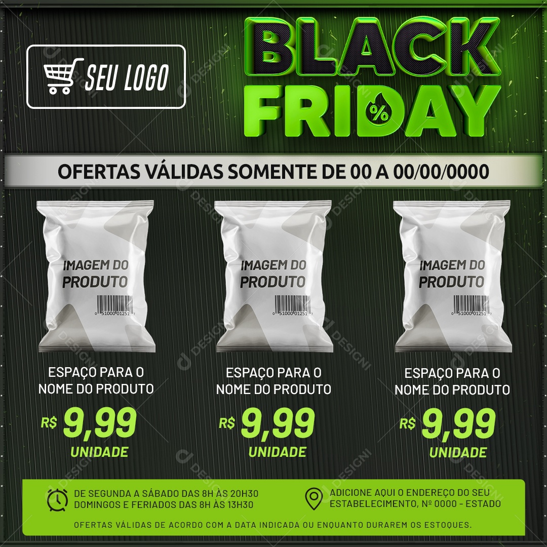 Social Media Black Friday Ofertas PSD Editável