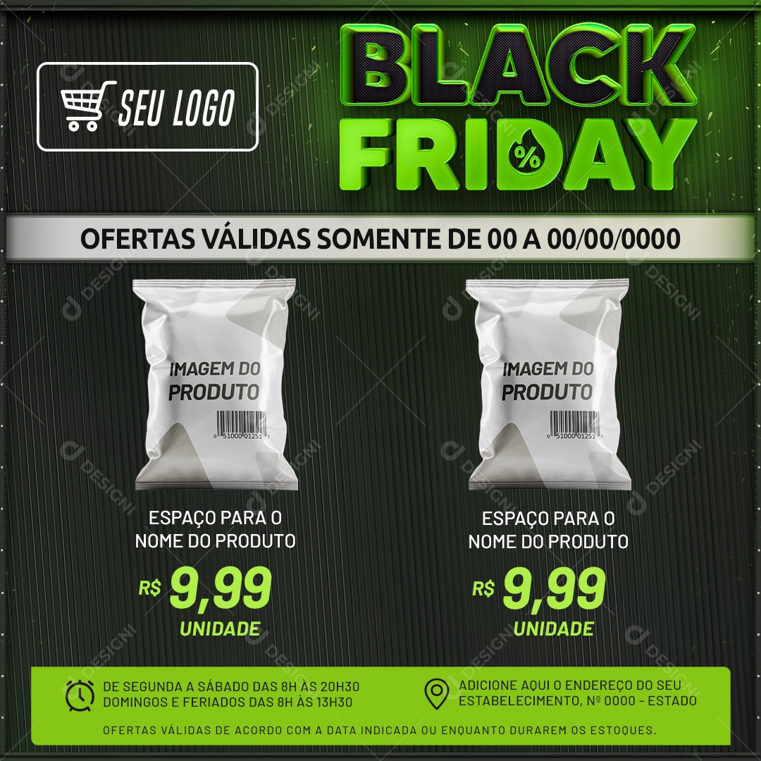 Social Media Black Friday Ofertas PSD Editável